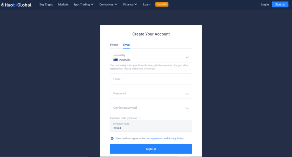 Dang ky tren Huobi Global