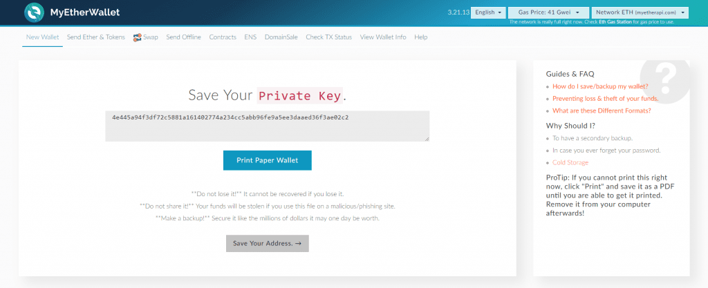 Hướng Dẫn Tạo Ví MyEtherWallet bằng Keystore bước 4