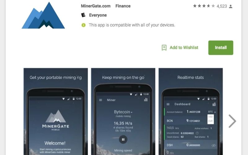 MinerGate Mobile Miner