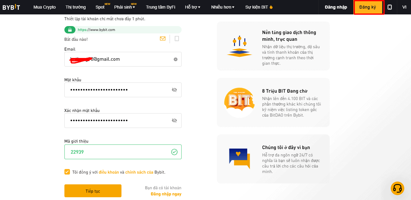 Cách đăng ký tài khoản trên sàn Bybit là gì?