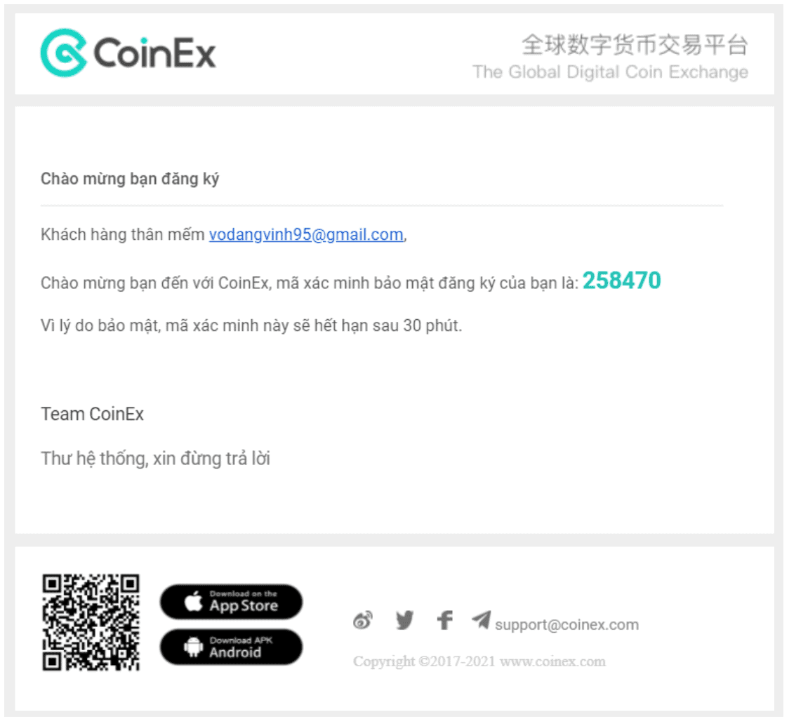Hướng dẫn đăng ký tài khoản trên sàn giao dịch Coinex 