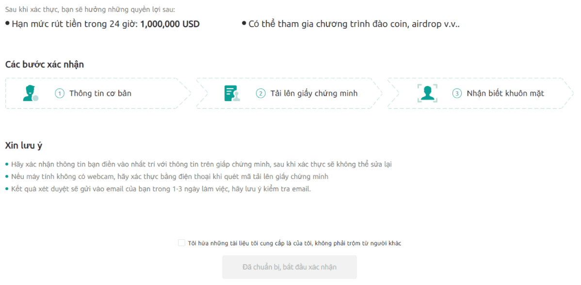 Xác minh danh tính - KYC cơ bản
