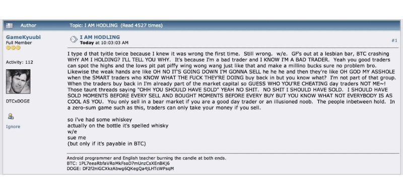 Nguồn gốc của Hodl