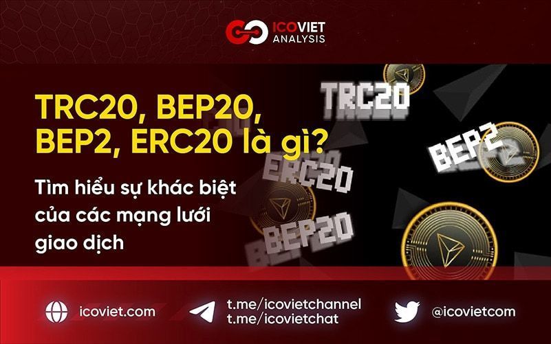 TRC20, BEP20, BEP2, ERC20 là gì? Tìm hiểu sự khác biệt của các mạng lưới giao dịch