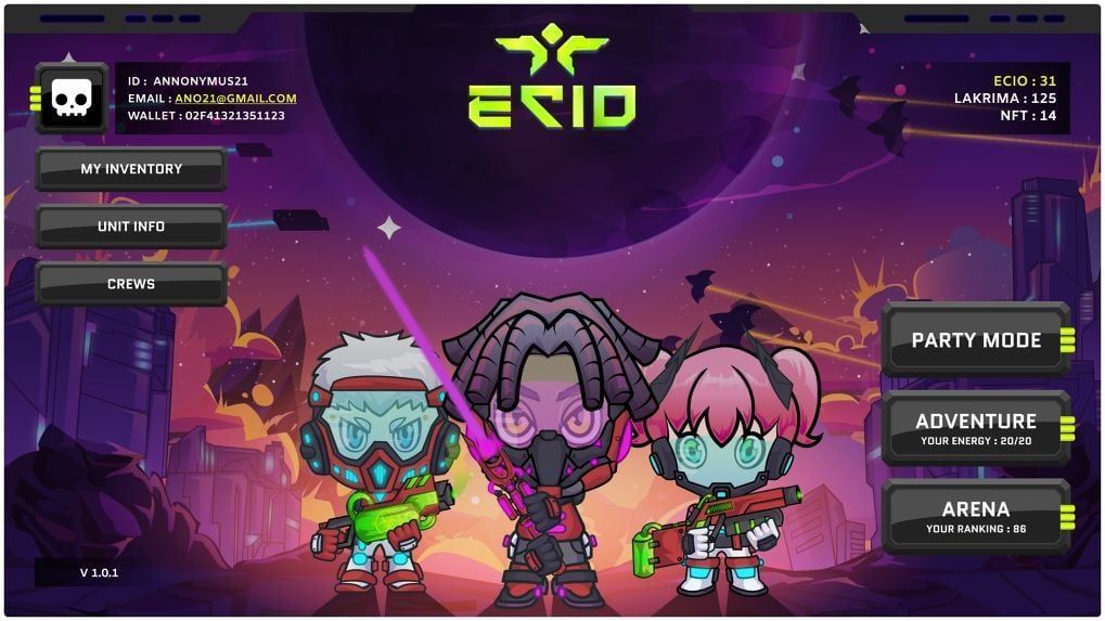 Version Gamma ecio space