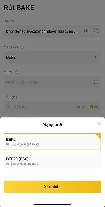 Phí chuyển bake token trên bep2