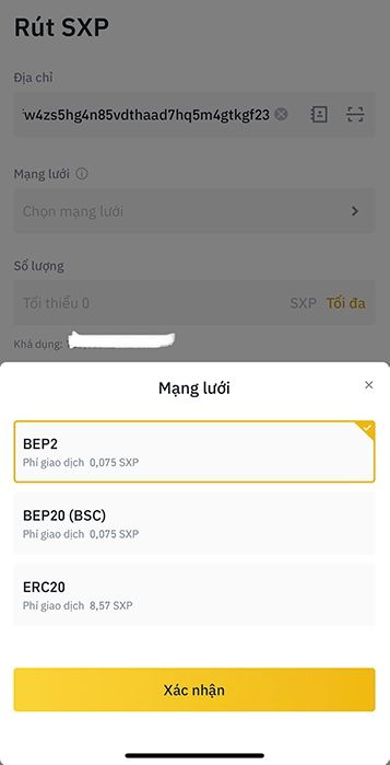 Pí chuyển sxp token trên bep2