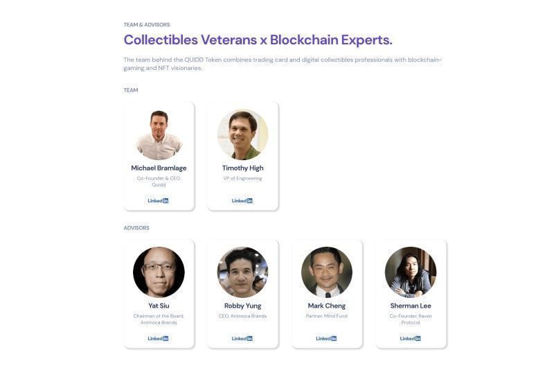 Quidd Token quidd token team and advisors