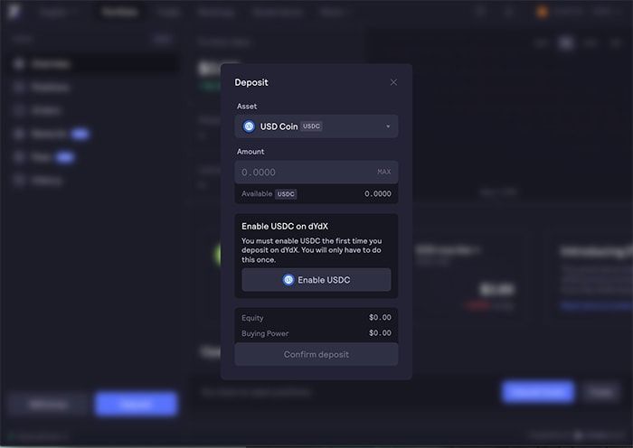 dydx deposit