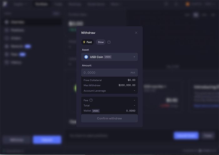 dydx withdraw