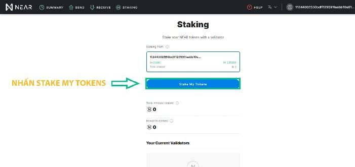 Hướng dẫn Stake và Unstake NEAR 2