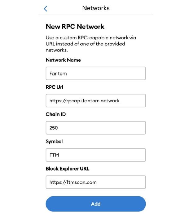 ket noi fantom voi metamask