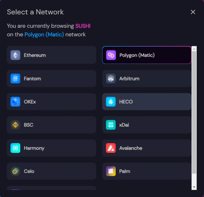 ket noi polycat giua metamask va sushiswap