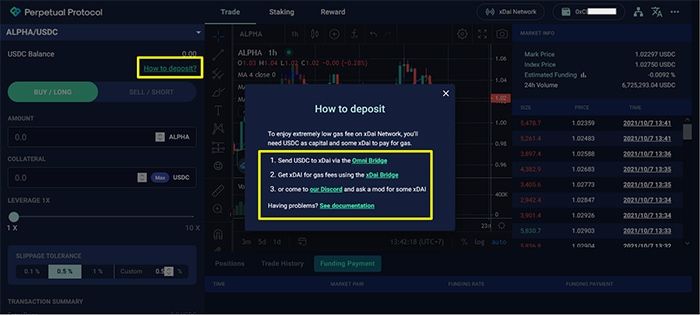 perpetual xdai deposit