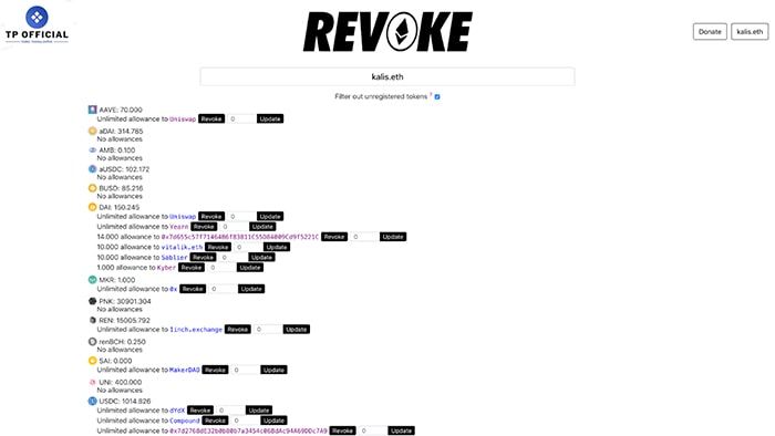 sử dụng revoke