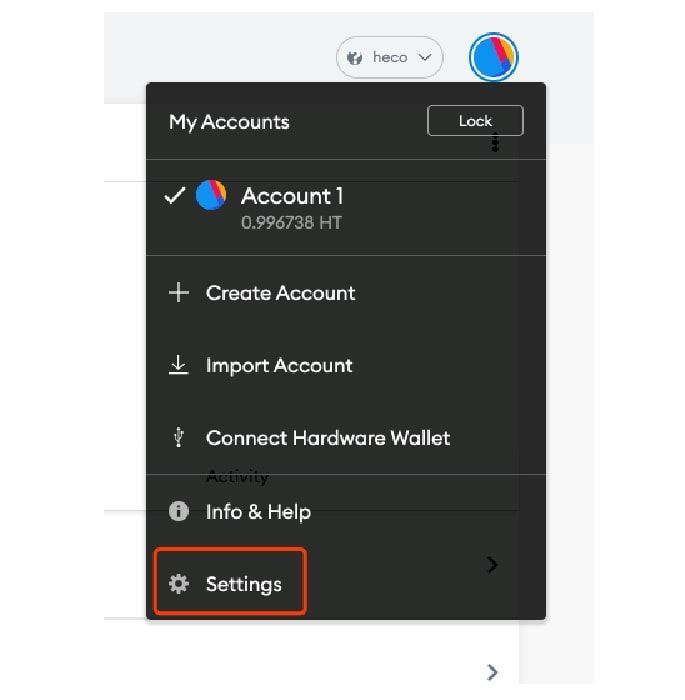Cách tăng tốc giao dịch MDEX trên Metamask