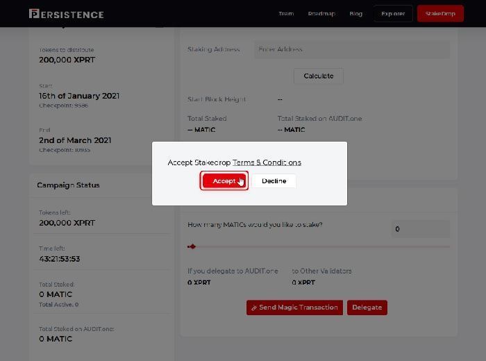 Hướng dẫn 3 bước stake MATIC, ATOM, LUNA hay DOT trên Persistence tham gia stakedrop 4