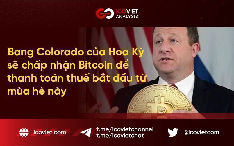 Bang Colorado của Hoa Kỳ sẽ chấp nhận Bitcoin để thanh toán thuế bắt đầu từ mùa hè này