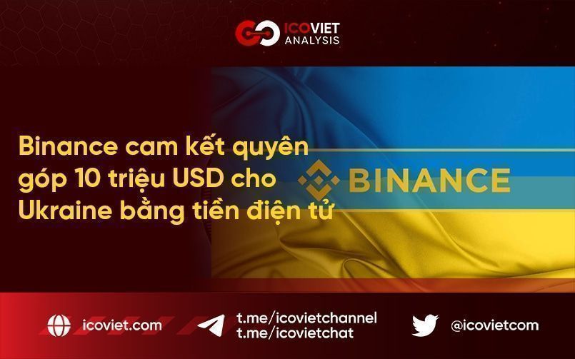 Binance cam kết quyên góp 10 triệu USD cho Ukraine bằng tiền điện tử