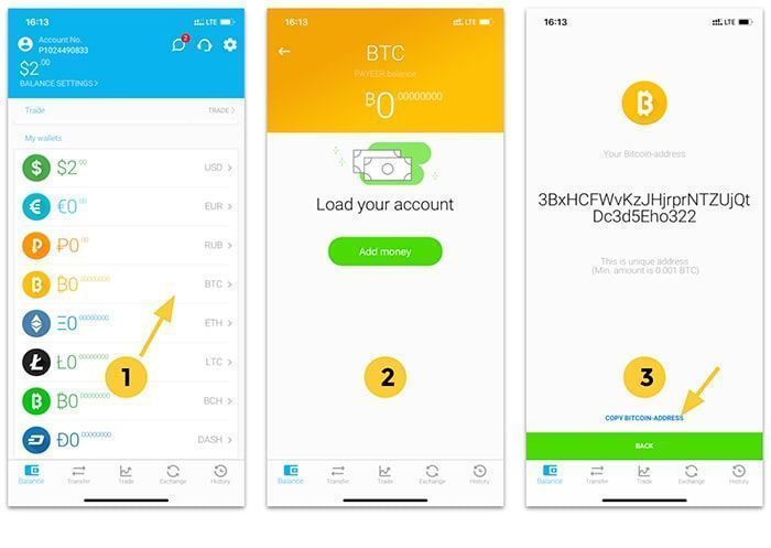 cach nap bitcoin vao vi payeer