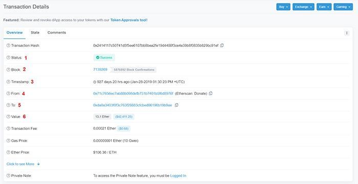 check eth transaction