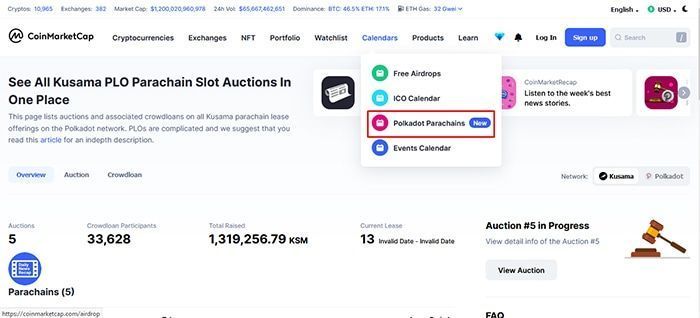 coinmarketcap parachain