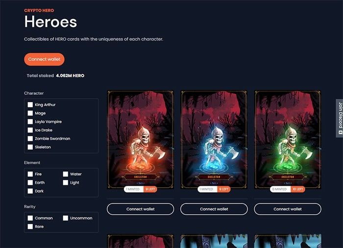 Step Hero (HERO): Game thẻ bài NFT nhập vai trên hệ Polygon và BSC hero nft marketplace trong step hero