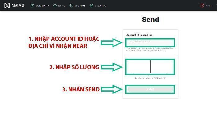 huong dan gui near token tu vi near
