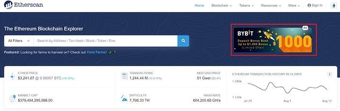 quang cao etherscan