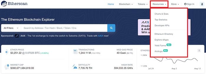 resources etherscan