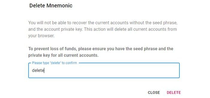 xoa seed phrase hien thi sollet 1