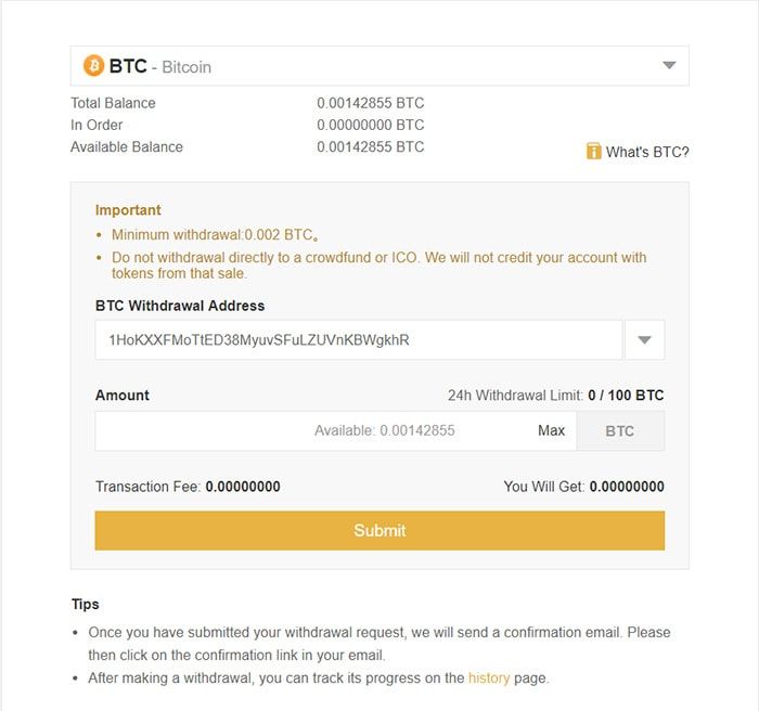 chuyen bitcoin tu binance sang blockchain