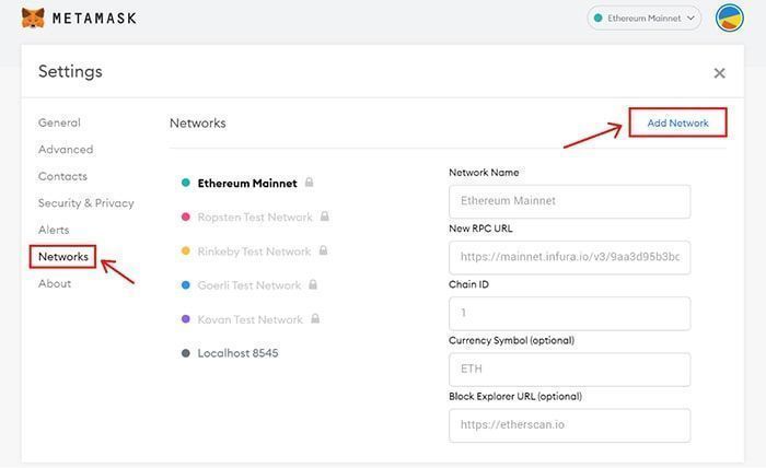 add polygon network vao metamask 3