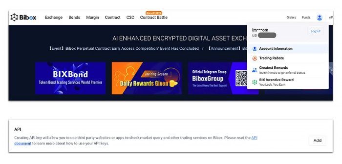 api key bibox
