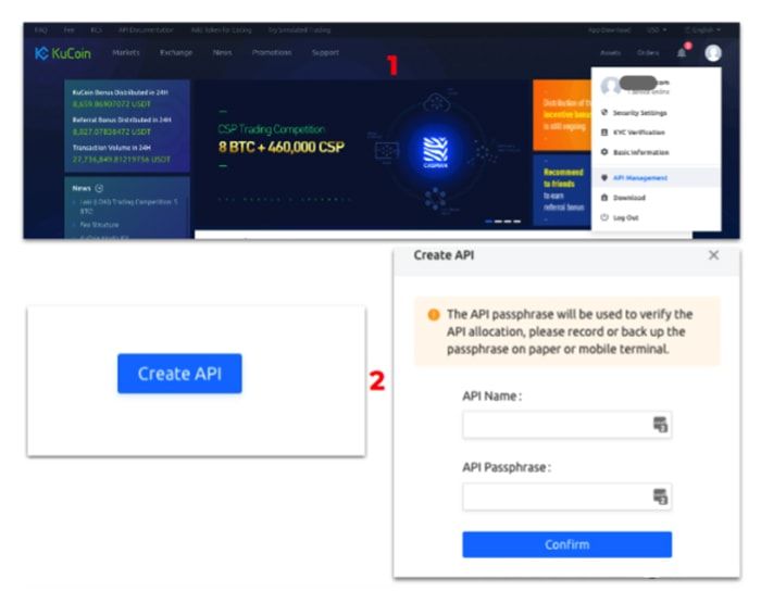api key kucoin