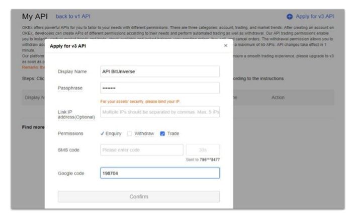 api key okex 2