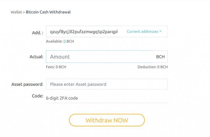 chuyen bitcoin cash tu coinex sang blockchain
