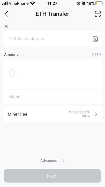 gui va nhan token vi imtoken 3