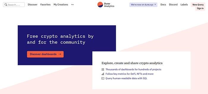 nguon thong tin crypto tu dune analytics