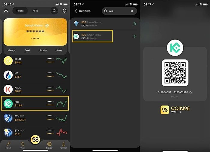 nhan token kcc 2