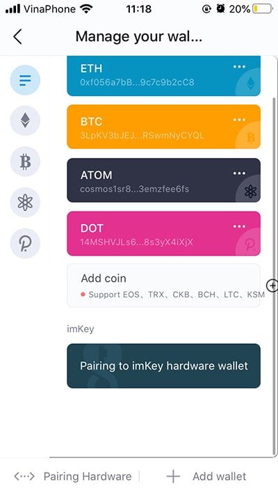 them coin token vao vi imtoken 2
