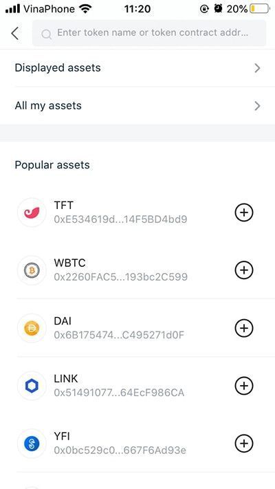 them coin token vao vi imtoken 5