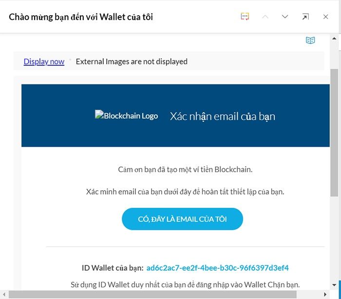 xac nhan email tao vi blockchain