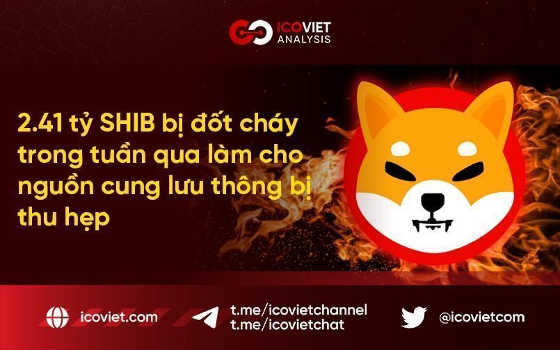 2.41 tỷ SHIB bị đốt cháy trong tuần qua làm cho nguồn cung lưu thông bị thu hẹp