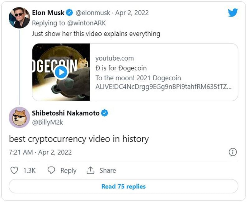 Musk chia sẻ một video DOGE