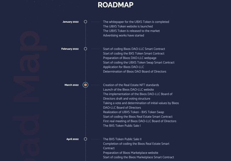 Bixos bixos roadmap