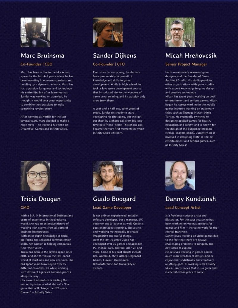 Infinity Skies infinity skies team