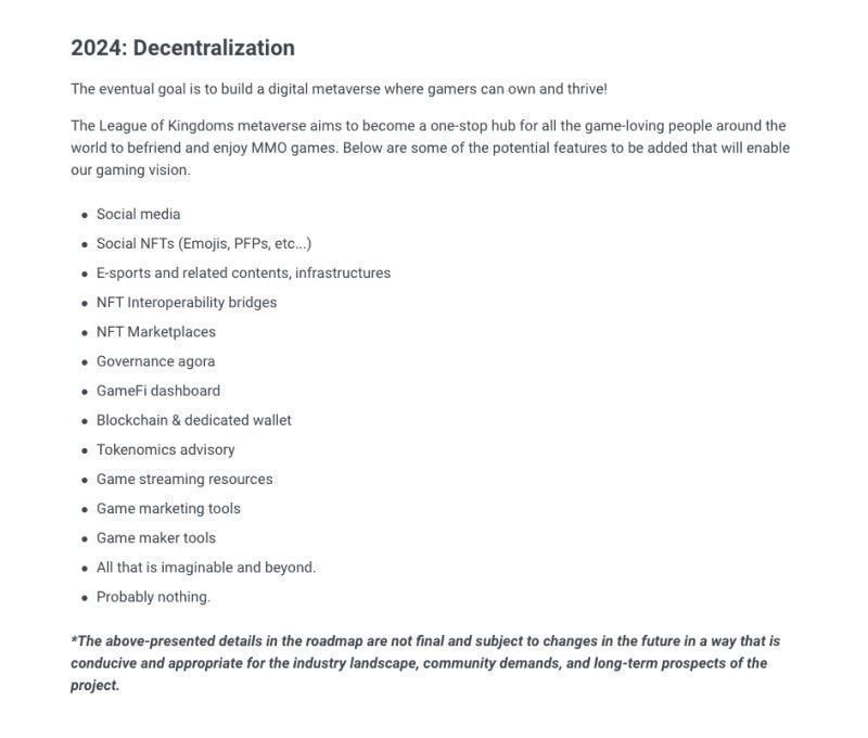 league of kingdoms roadmap
