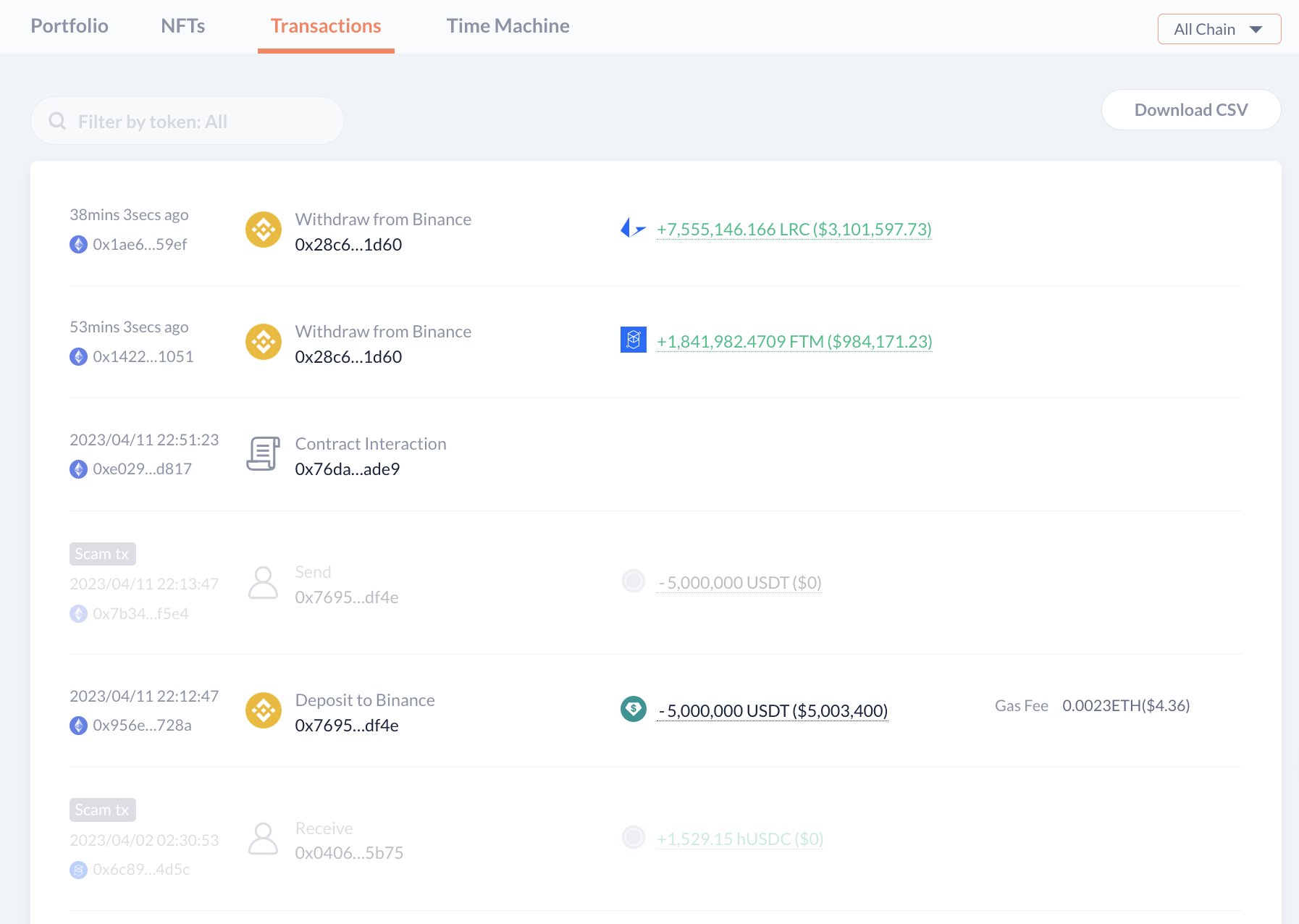 Transaction ETH